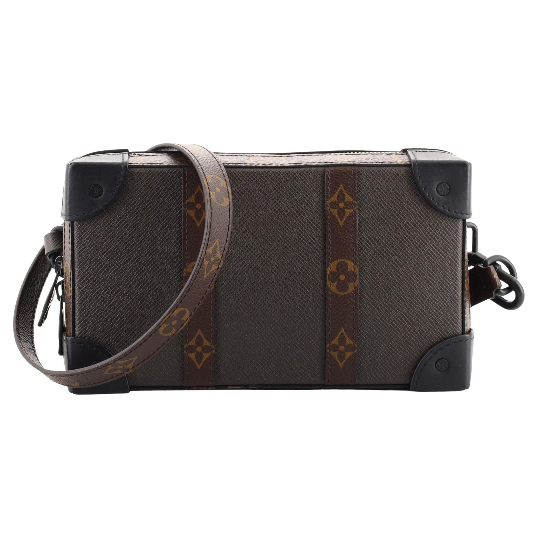 Louis Vuitton Soft Trunk Wallet Taiga Leather with Monogram Canvas
