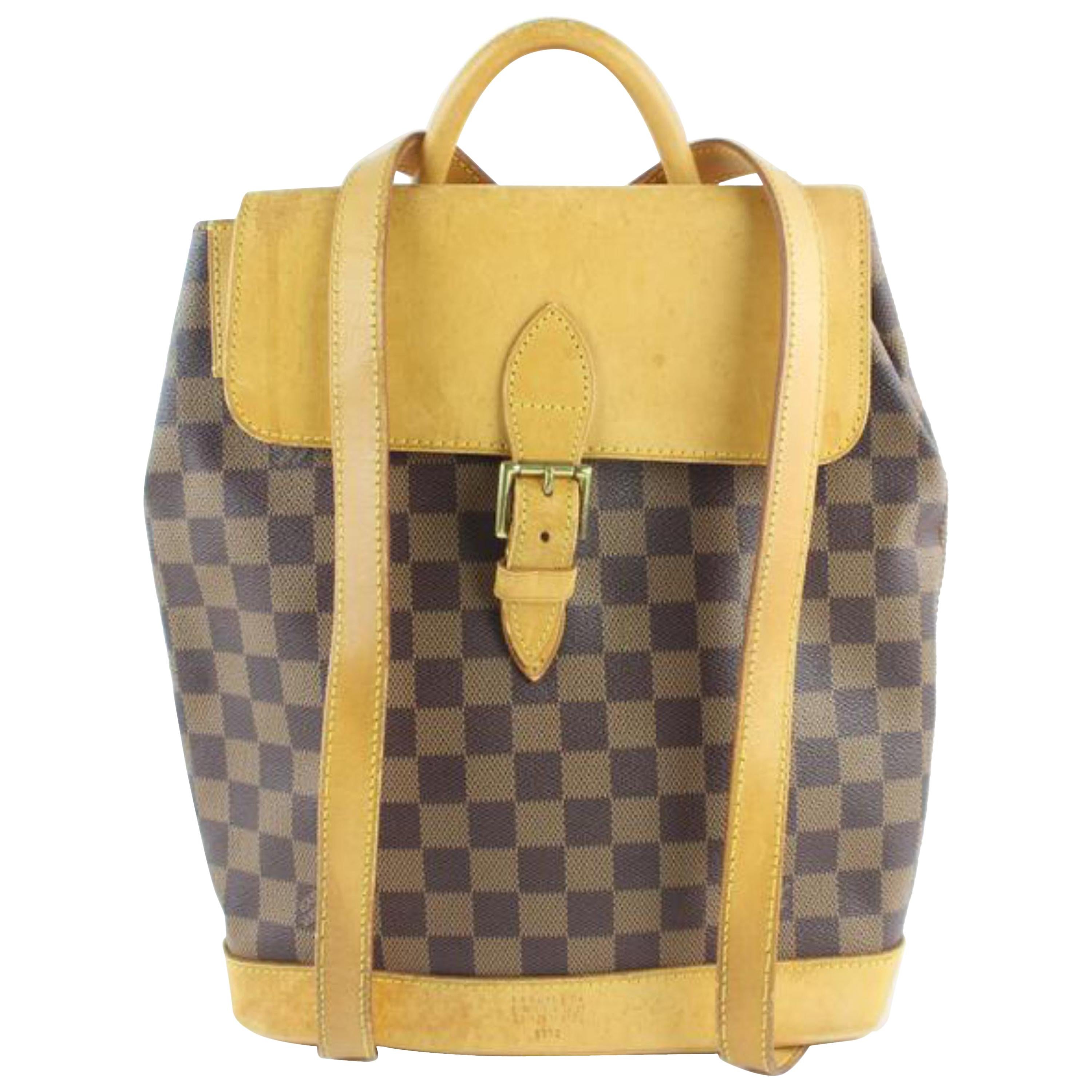 Louis Vuitton 2003 Brown Damier Ebene Soho Backpack For Sale at