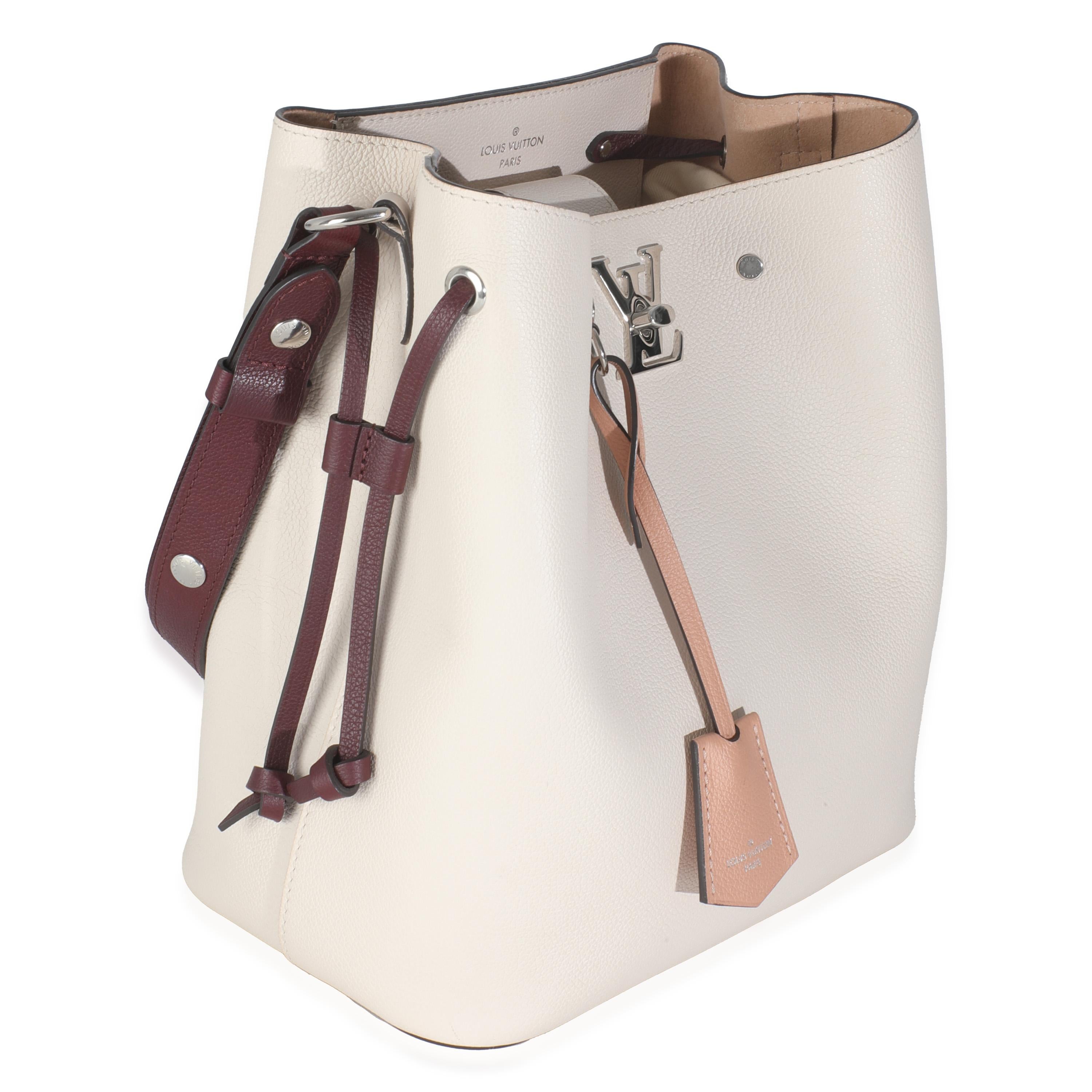Beige Louis Vuitton Soie Quartz Calla Calfskin Lockme Bucket Bag For Sale