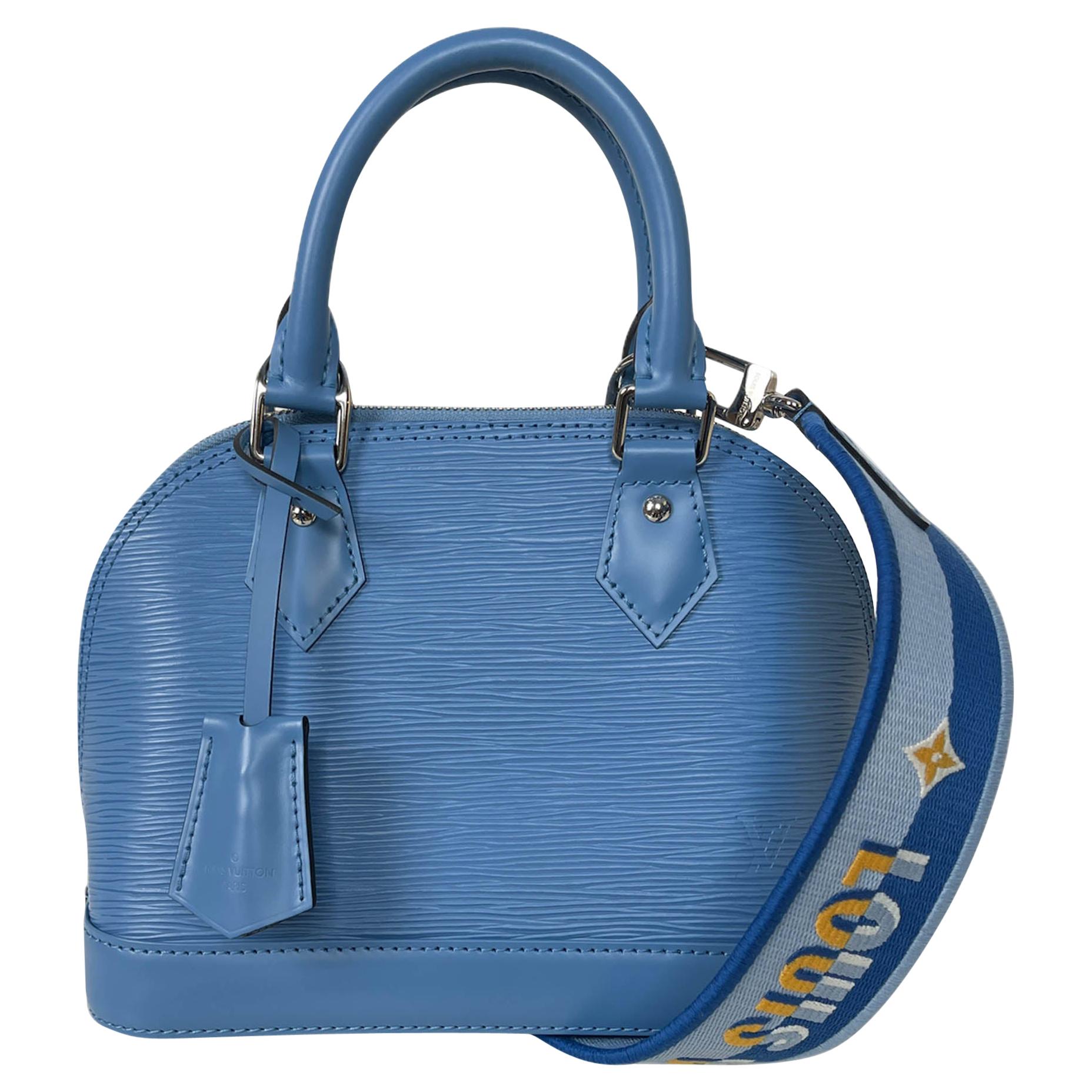 Blue Louis Vuitton Epi Alma BB Satchel