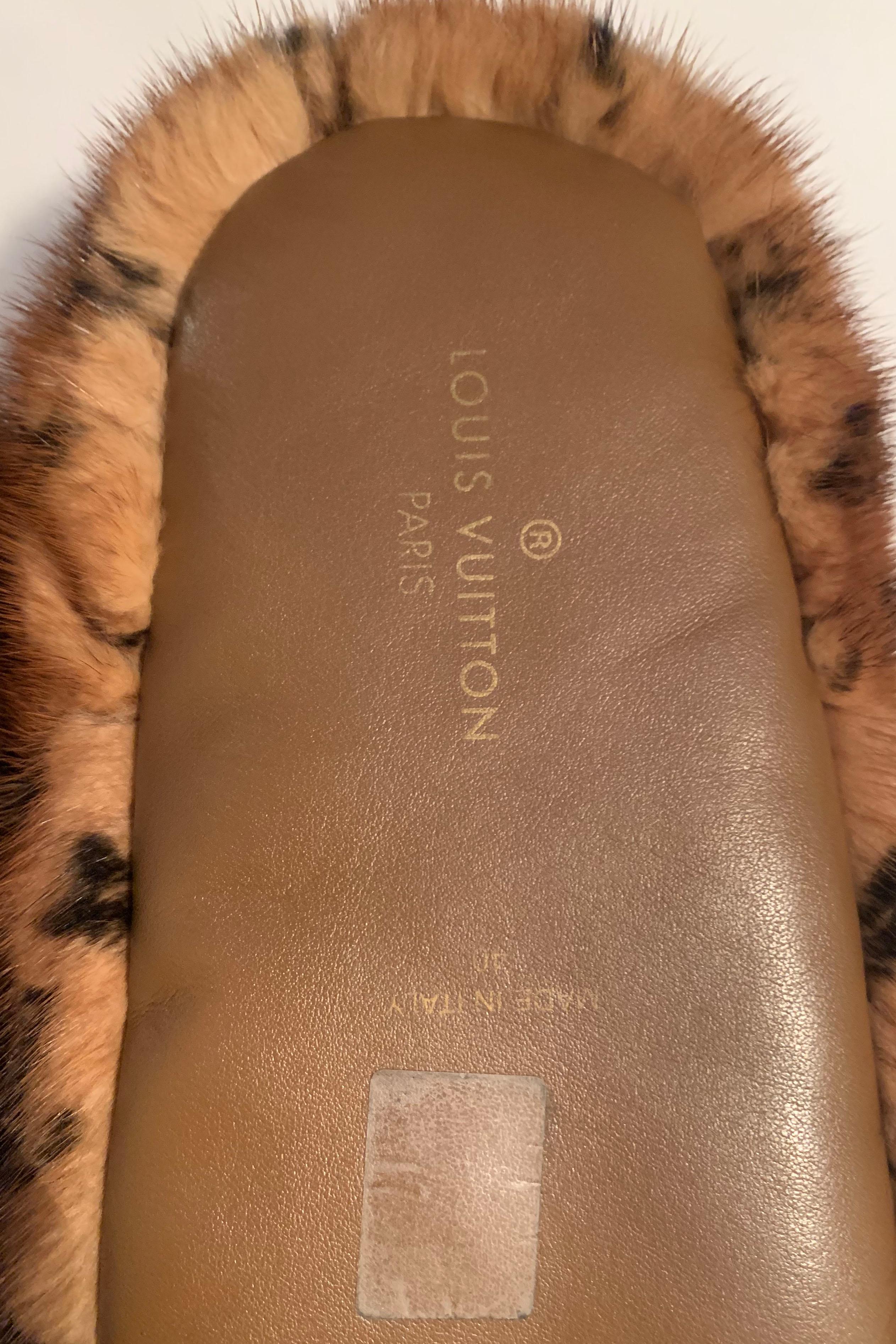 louis vuitton mink slippers