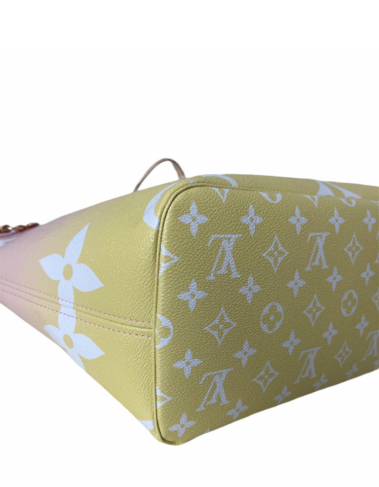 Louis Vuitton Pink Yellow Giant By the Pool Monogram Neverfull MM