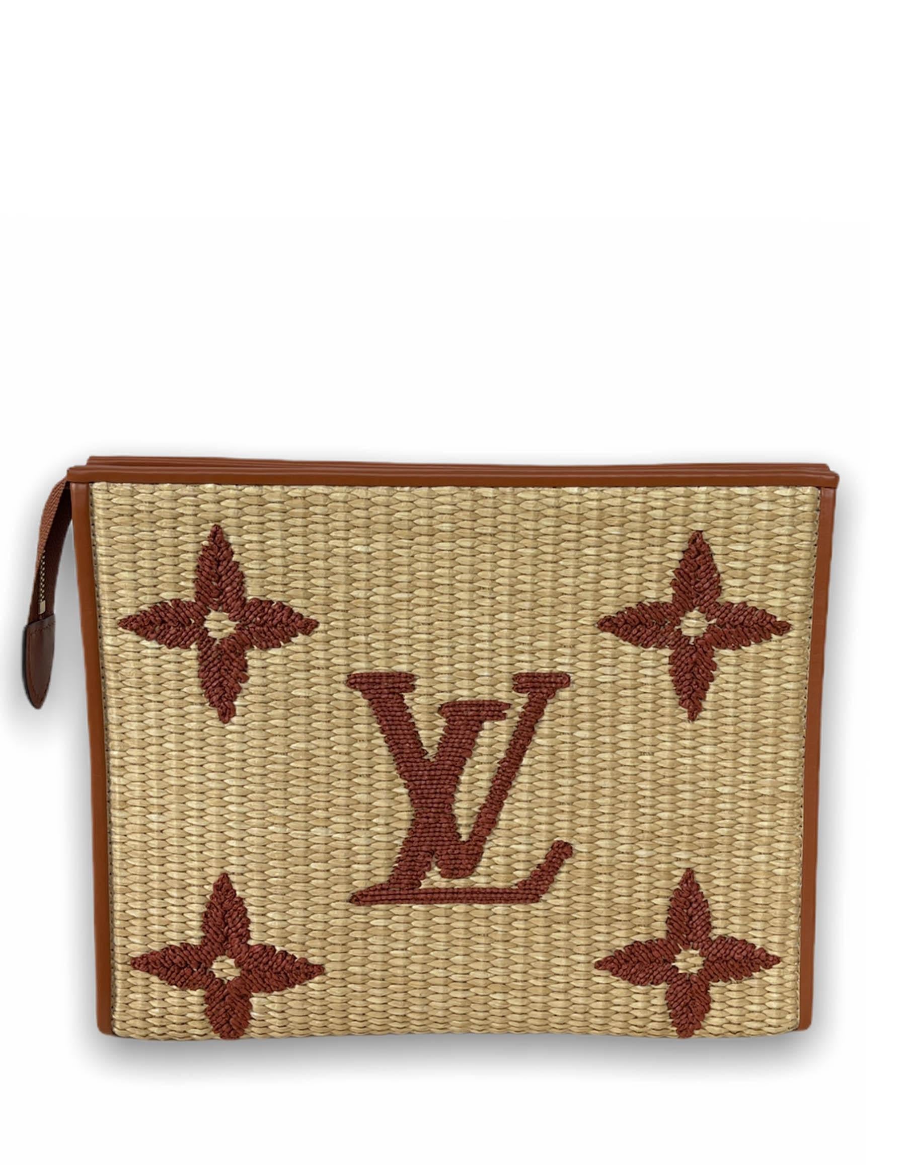 louis vuitton raffia pouch