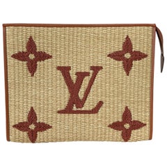 Louis Vuitton Woven Raffia Toiletry Pouch 26 Tan