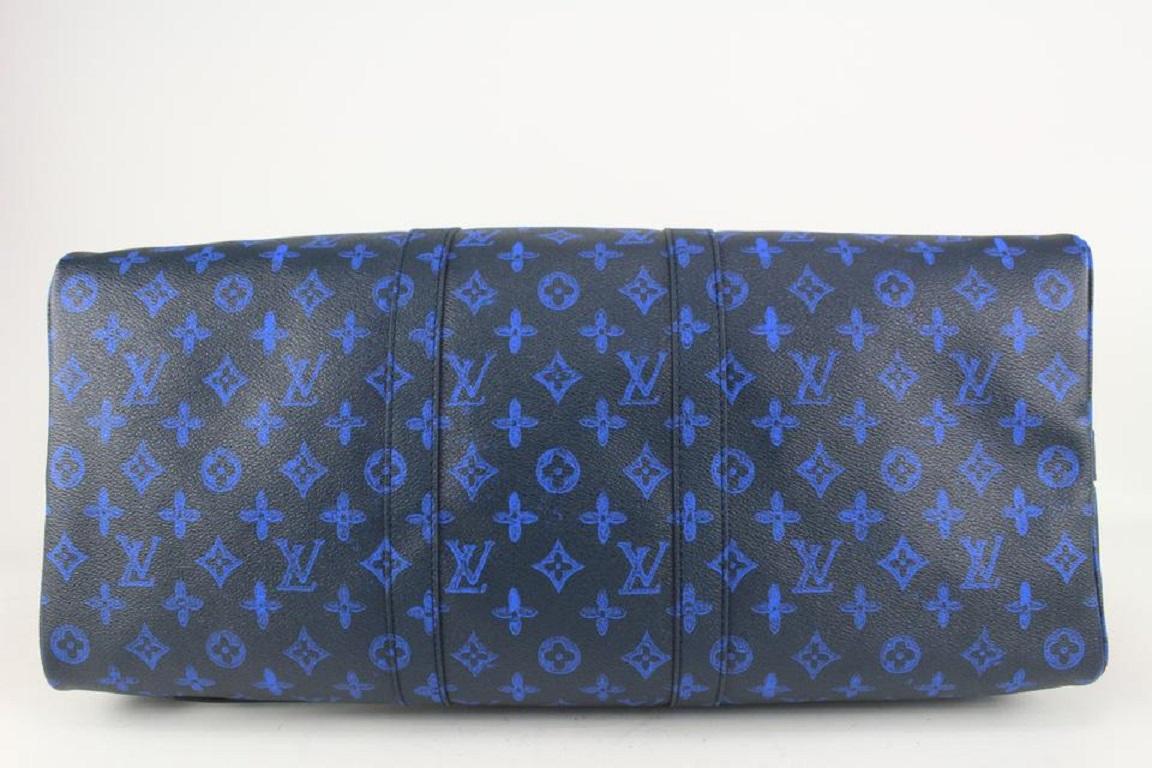 Louis Vuitton Somewhere Somehow Blue Monogram Keepall Bandouliere 50 Duffle 5