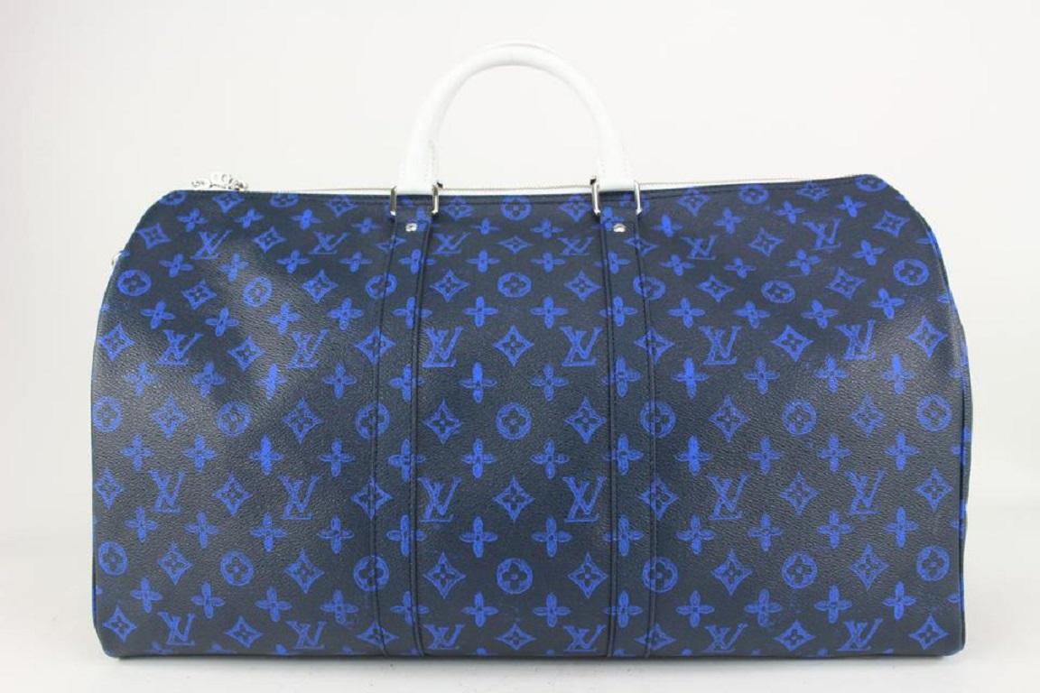 Louis Vuitton Somewhere Somehow Blue Monogram Keepall Bandouliere 50 Duffle 4