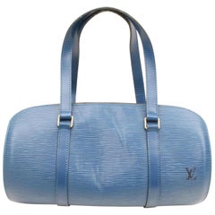 Louis Vuitton Soufflot Epi Toledo Cyllinder Boston 869546 Blue Leather Shoulder