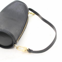 Louis Vuitton Soufflot Noir Mini 868014 Black Leather Wristlet