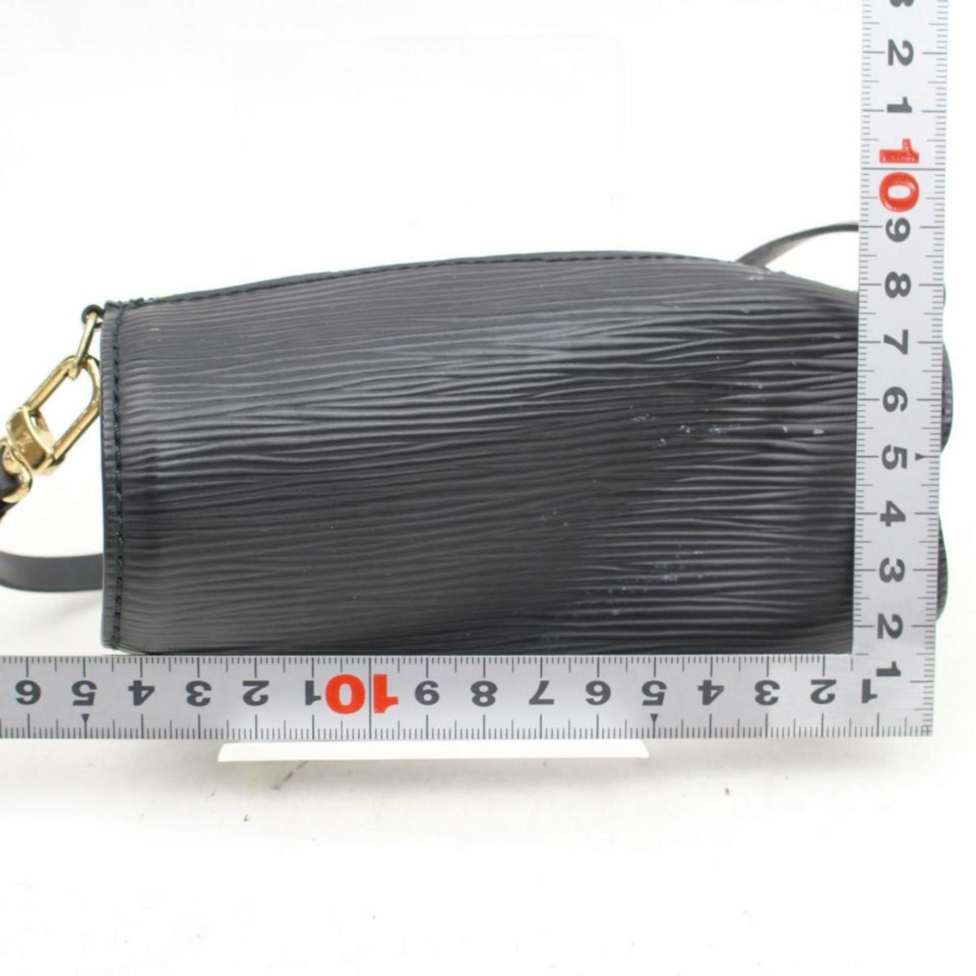 Louis Vuitton Soufflot Noir Mini 868014 Black Leather Wristlet For Sale 1