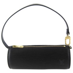 Louis Vuitton Soufflot Noir Mini 868014 Black Leather Wristlet