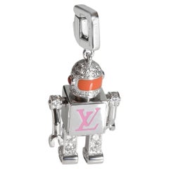 Used Louis Vuitton Spaceman Sapphire Diamond Charms in 18K White Gold 1.35 Ctw