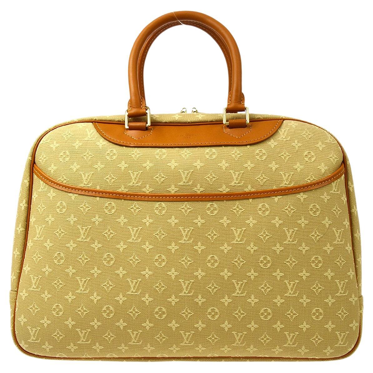 LOUIS VUITTON Special Order Beige Monogram Canvas Travel Carryon Top Handle Bag