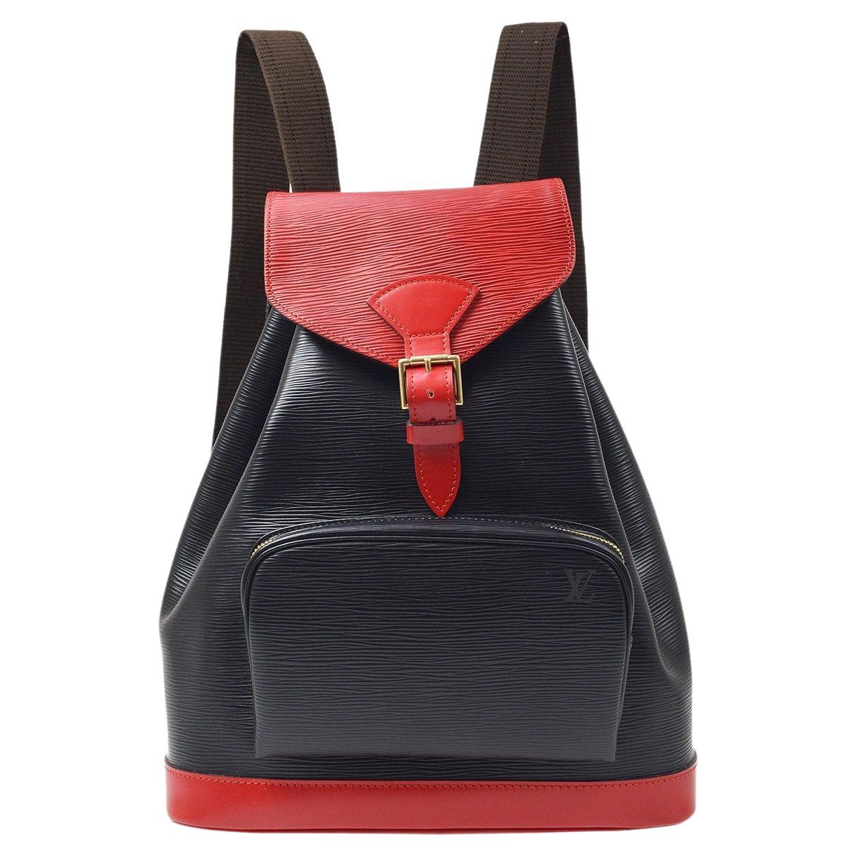 LOUIS VUITTON c.1995 "Randonnee" Blue Epi Leather GM Sling Back Purse