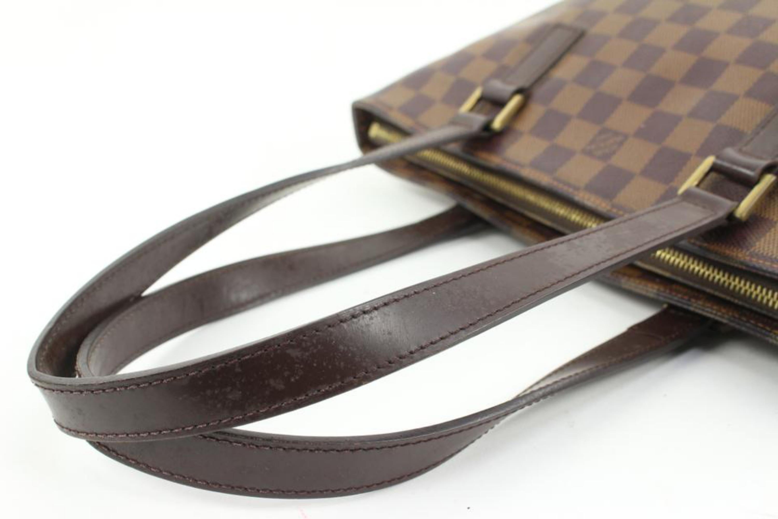 Gray Louis Vuitton Special Order Damier Ebene Cabas Piano Zip Tote Bag s210lv54