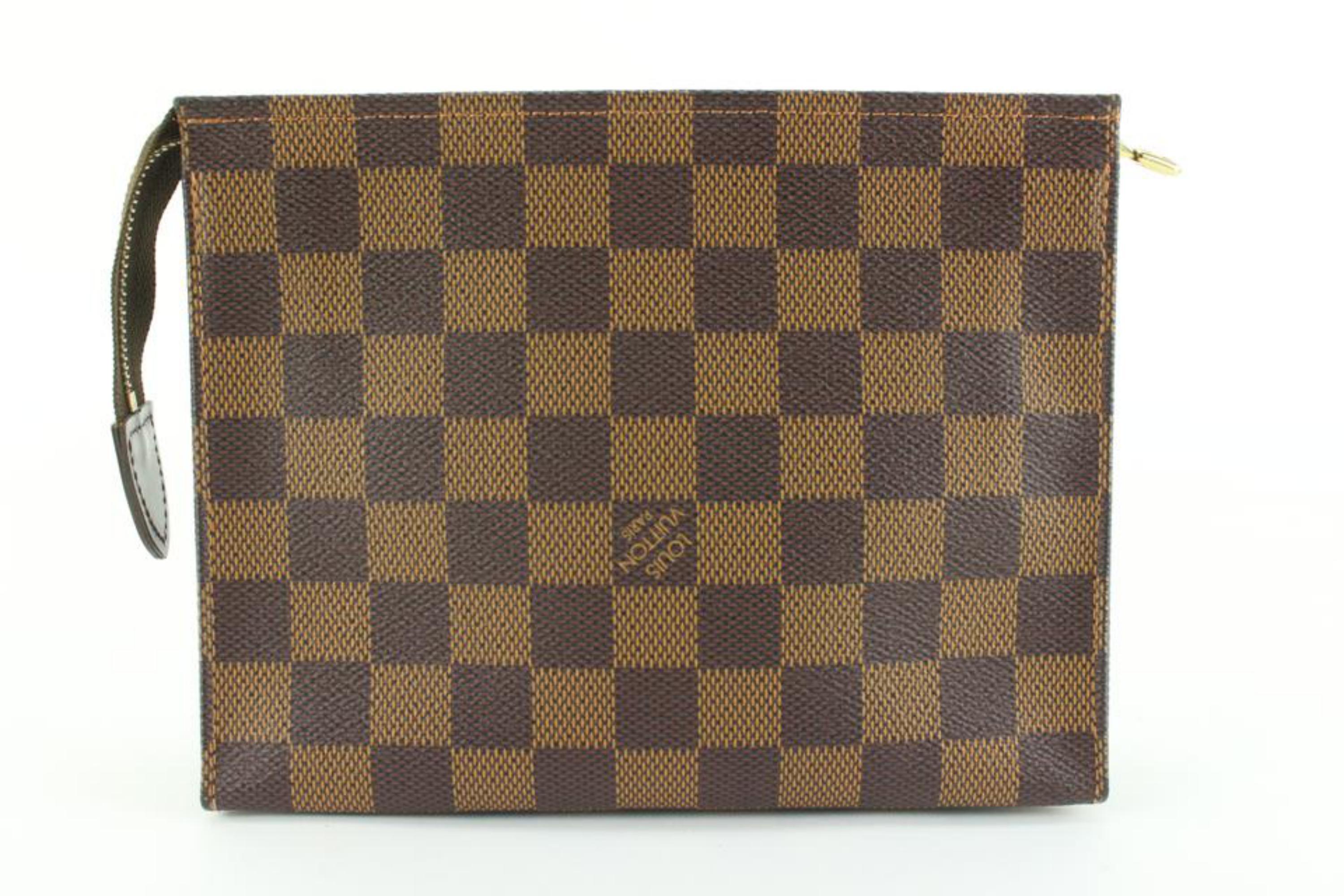Louis Vuitton Special Order Damier Ebene Toiletry Pouch 19 28LK721S In Good Condition In Dix hills, NY