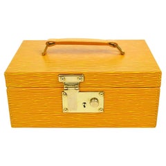 LOUIS VUITTON Special Order Yellow Epi Gold Travel Cosmetic Jewelry Travel Trunk
