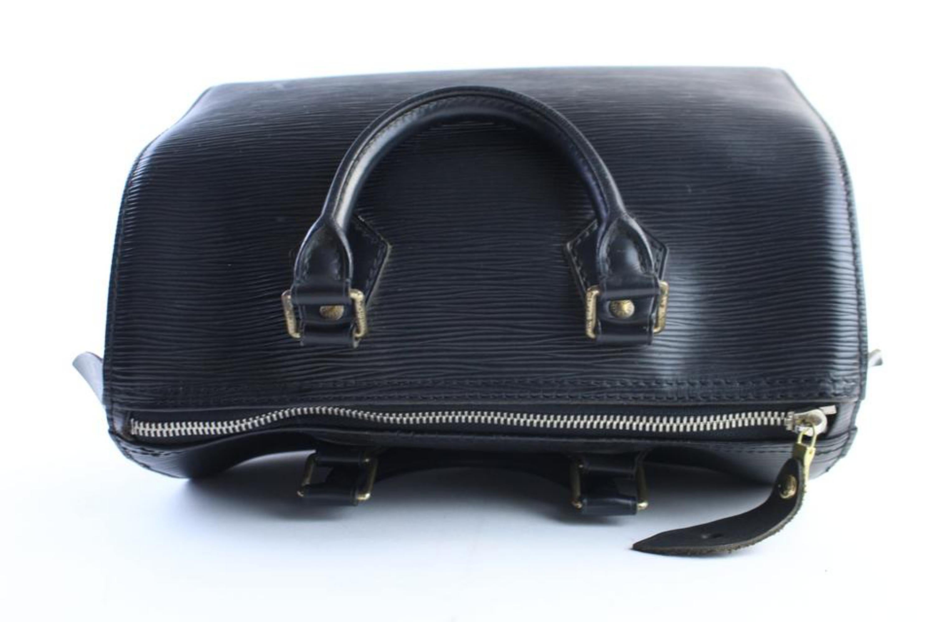 Louis Vuitton Speedy 25 24lr0618 Black Epi Leather Weekend/Travel Bag For Sale 6