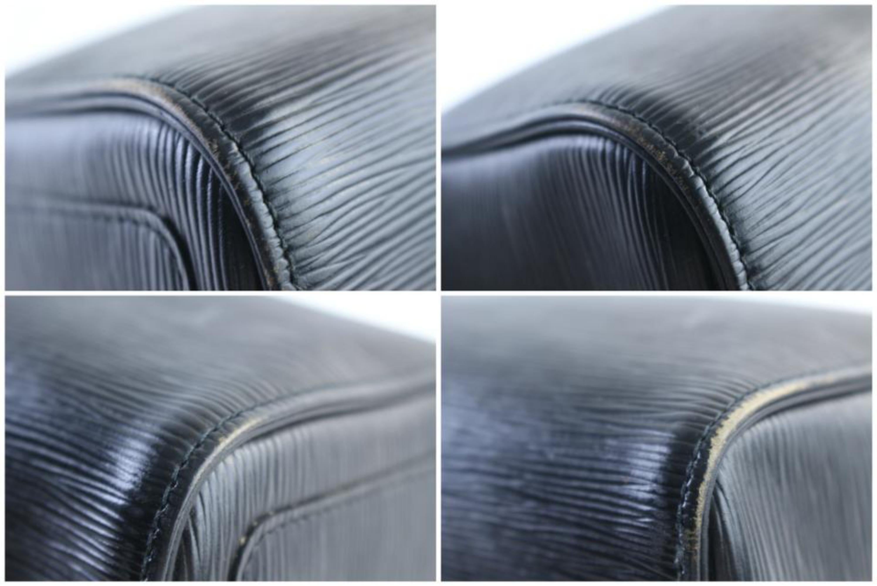 Louis Vuitton Speedy 25 24lr0618 Black Epi Leather Weekend/Travel Bag For Sale 7