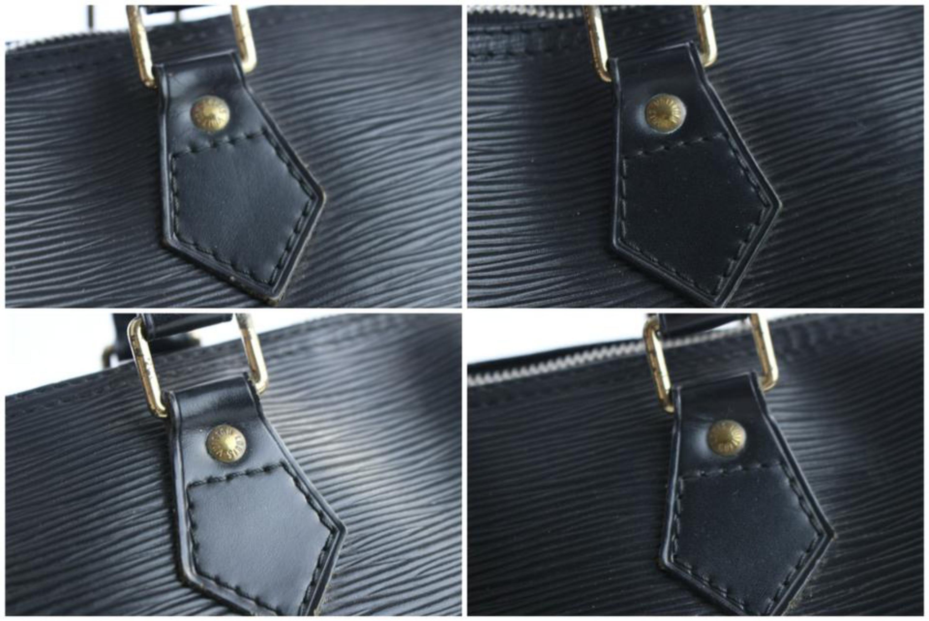 Louis Vuitton Speedy 25 24lr0618 Black Epi Leather Weekend/Travel Bag For Sale 1