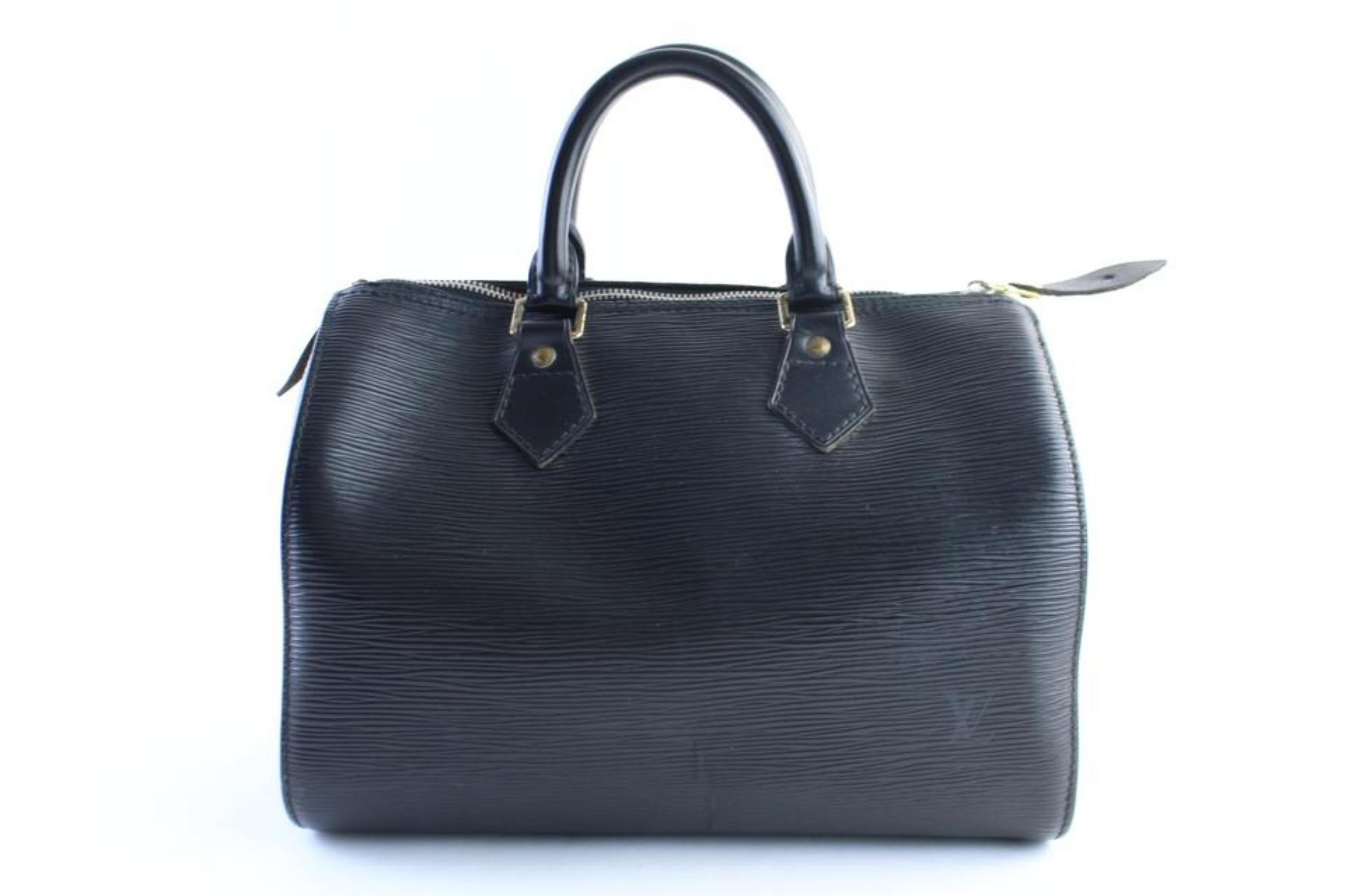 Louis Vuitton Speedy 25 24lr0618 Black Epi Leather Weekend/Travel Bag For Sale 4