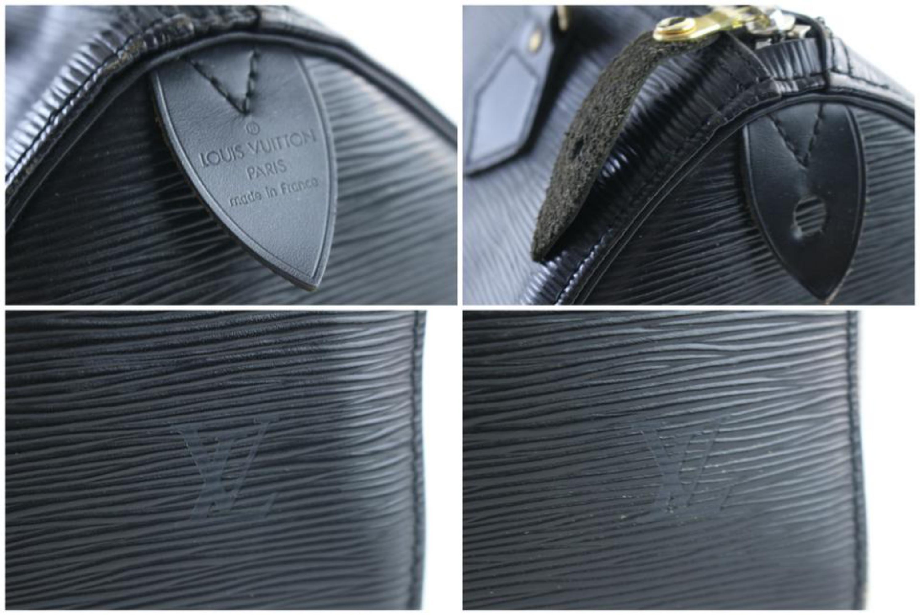 Louis Vuitton Speedy 25 24lr0618 Black Epi Leather Weekend/Travel Bag For Sale 5