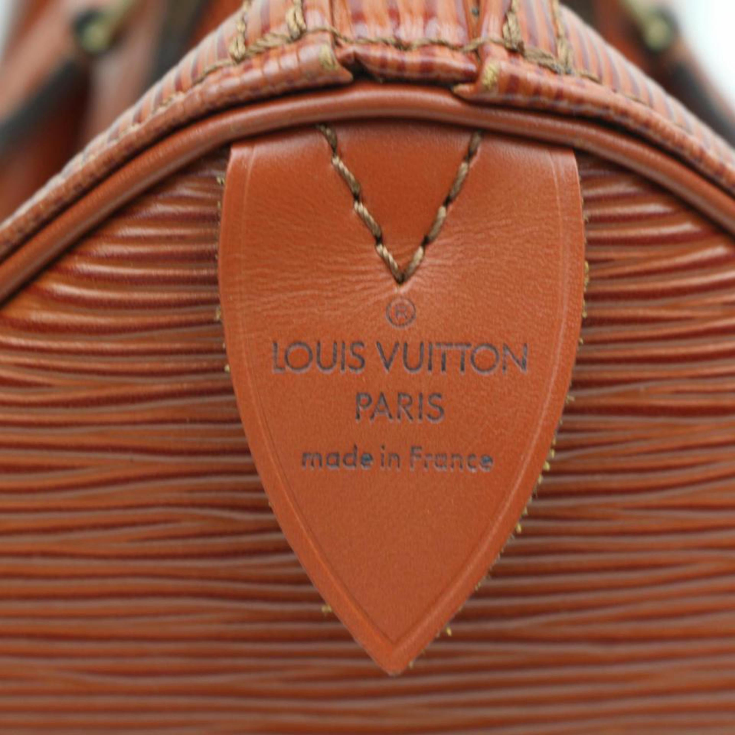Louis Vuitton Speedy 25 869648 Brown Leather Satchel For Sale 8