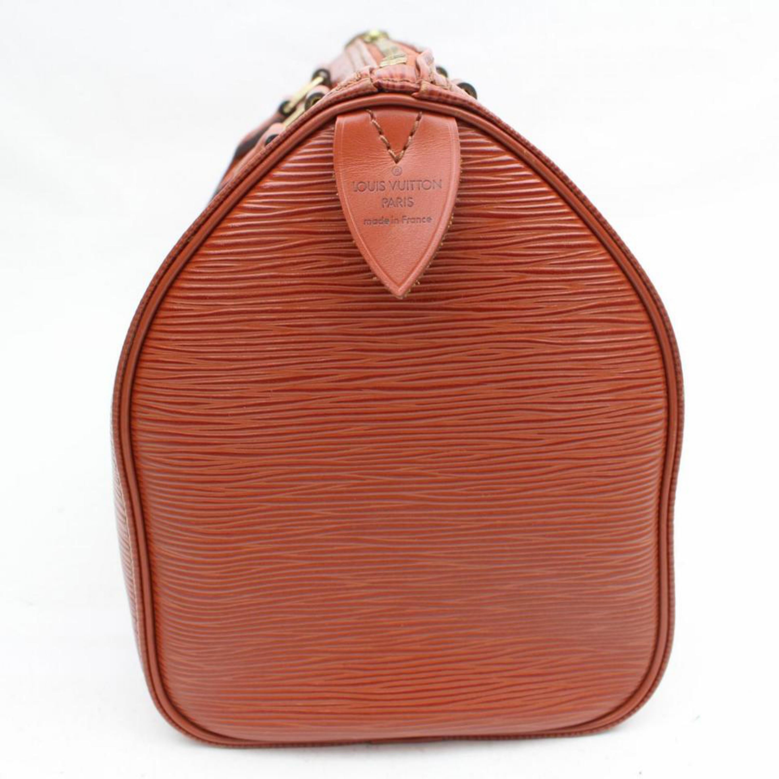 Louis Vuitton Speedy 25 869648 Brown Leather Satchel For Sale 3