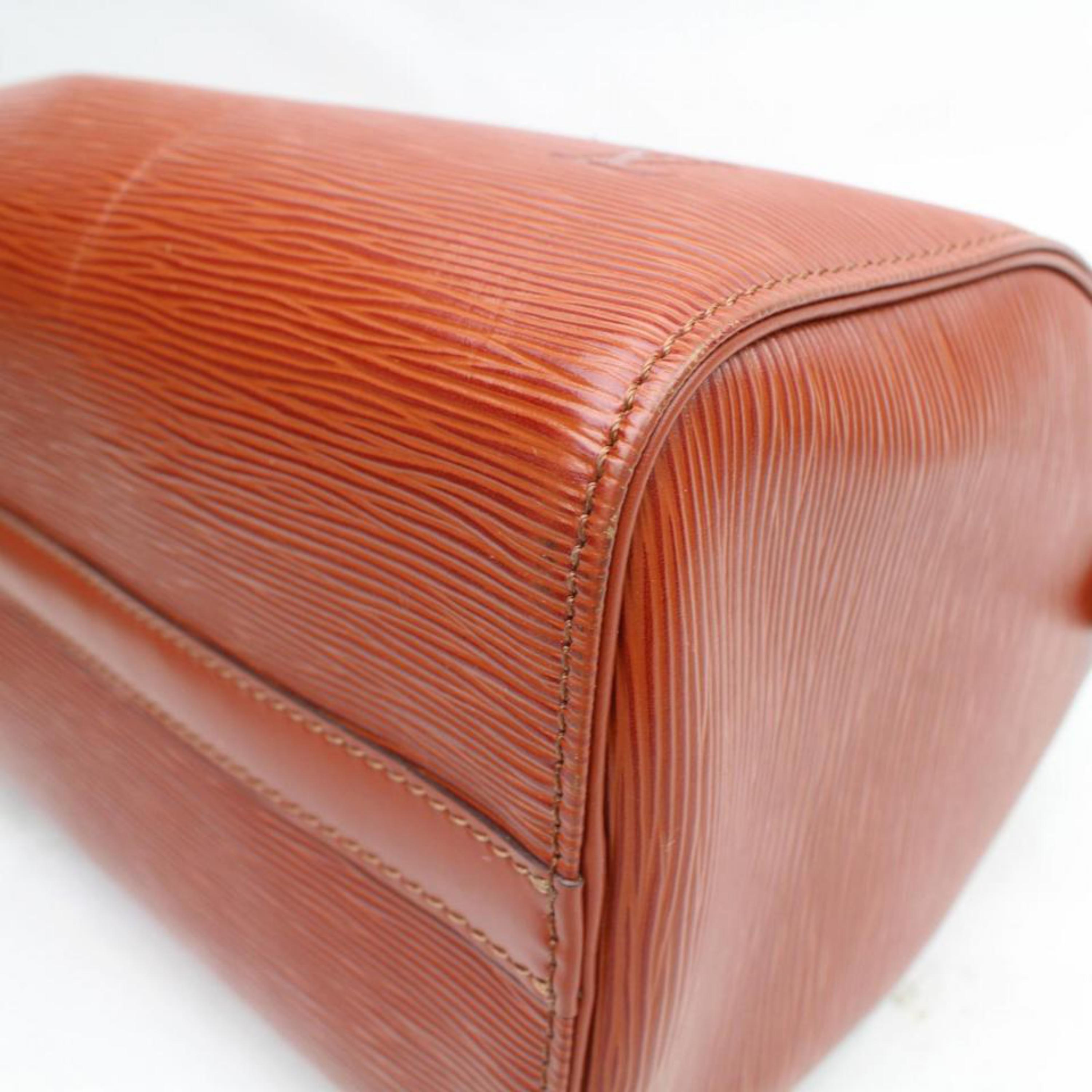 Louis Vuitton Speedy 25 869648 Brown Leather Satchel For Sale 4