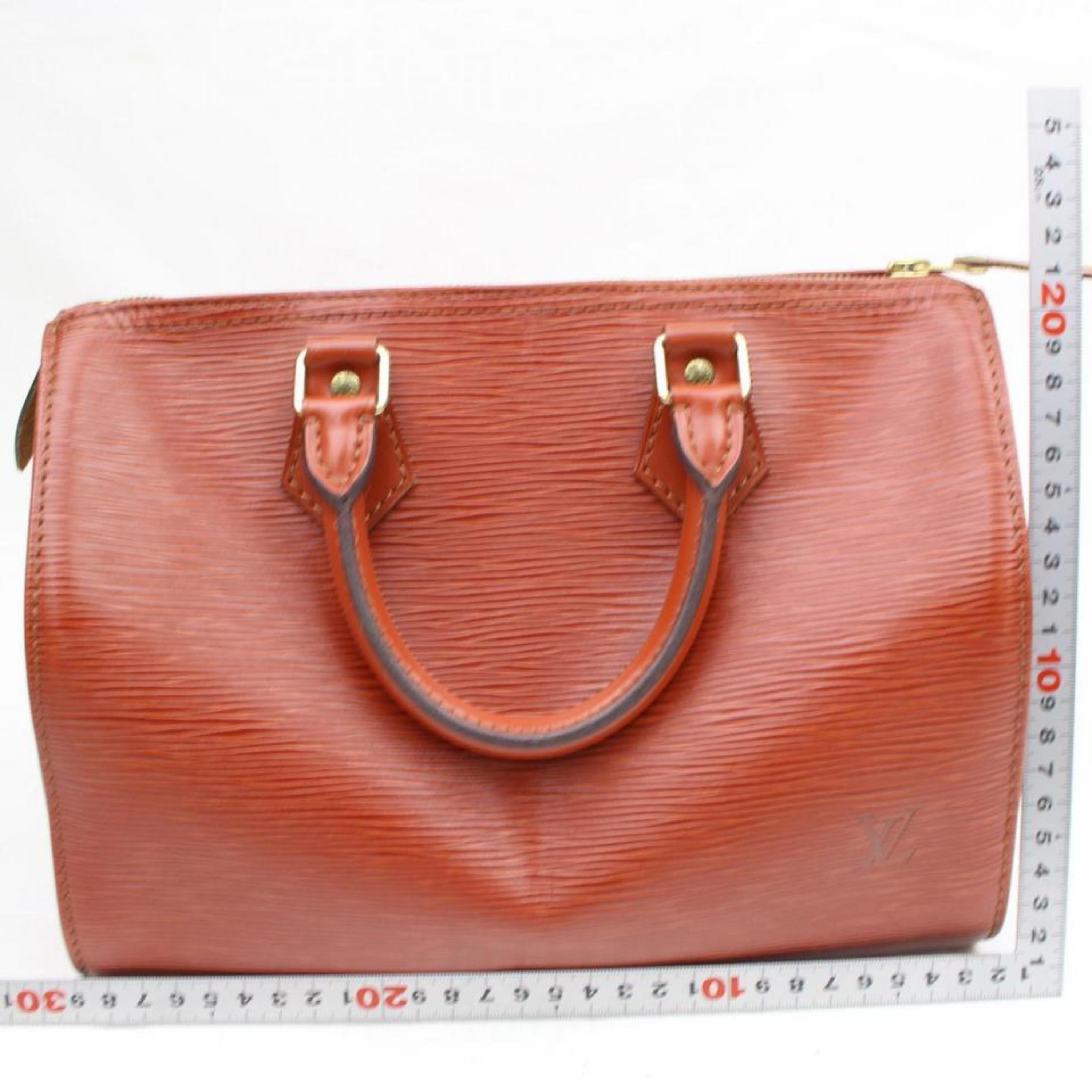 Louis Vuitton Speedy 25 869648 Brown Leather Satchel For Sale 5