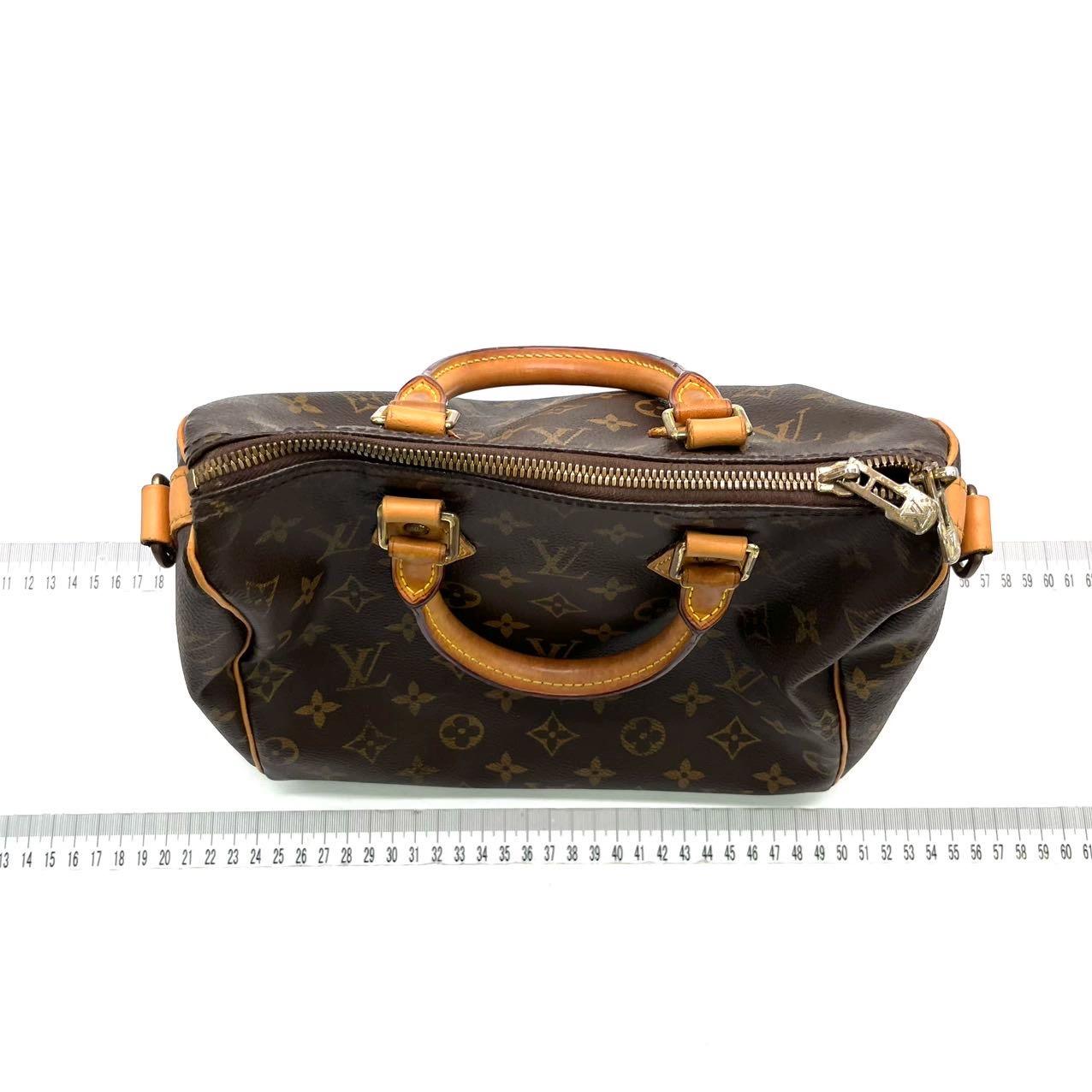 Louis Vuitton Speedy 25 Bandouliere Marrone con Monogram e Cinturino in vendita 1