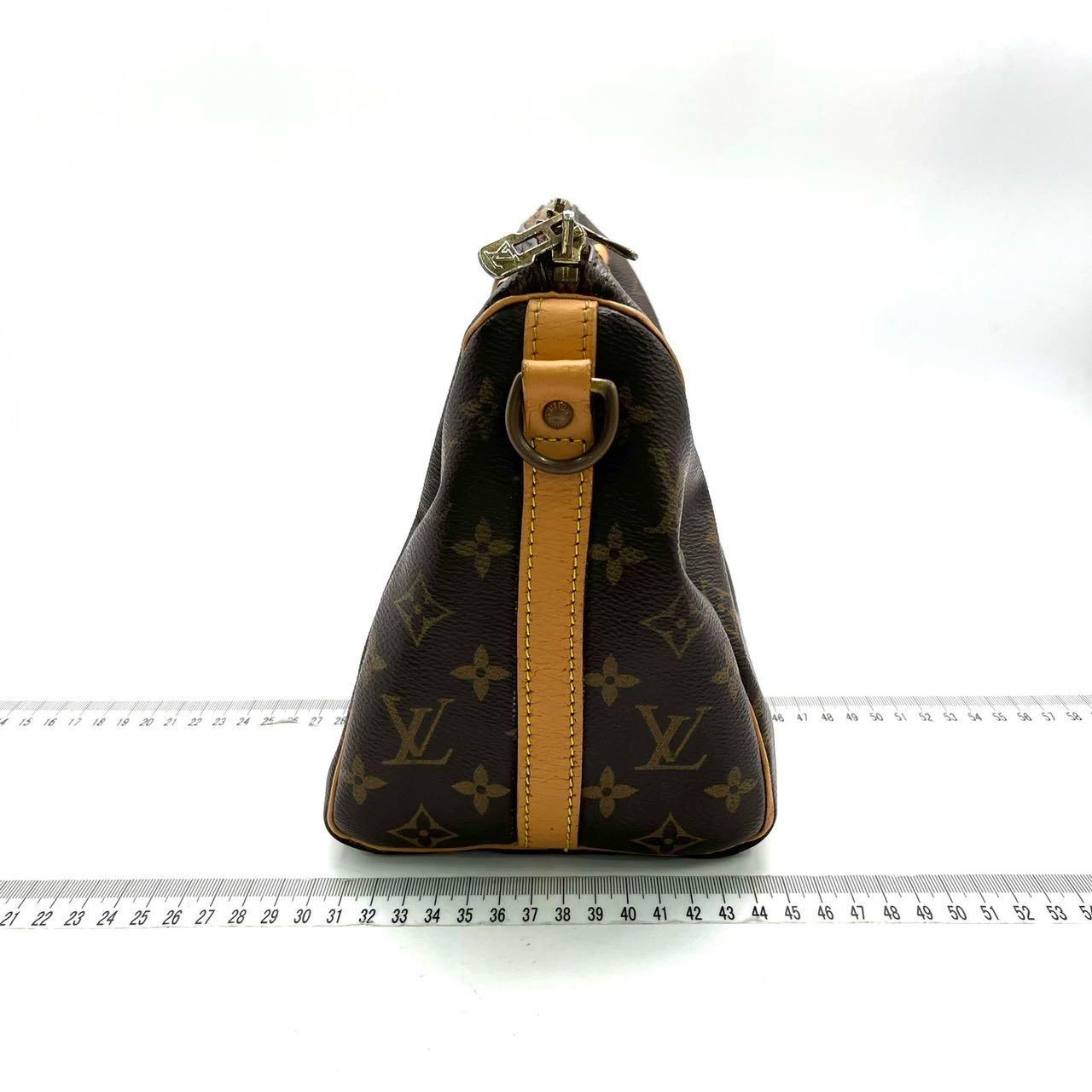 Louis Vuitton Speedy 25 Bandouliere Marrone con Monogram e Cinturino in vendita 4