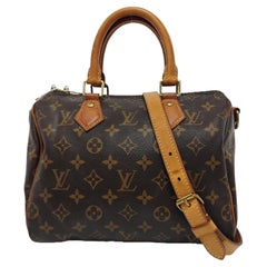 Louis Vuitton Speedy 25 Bandouliere Braun Monogram mit Riemen