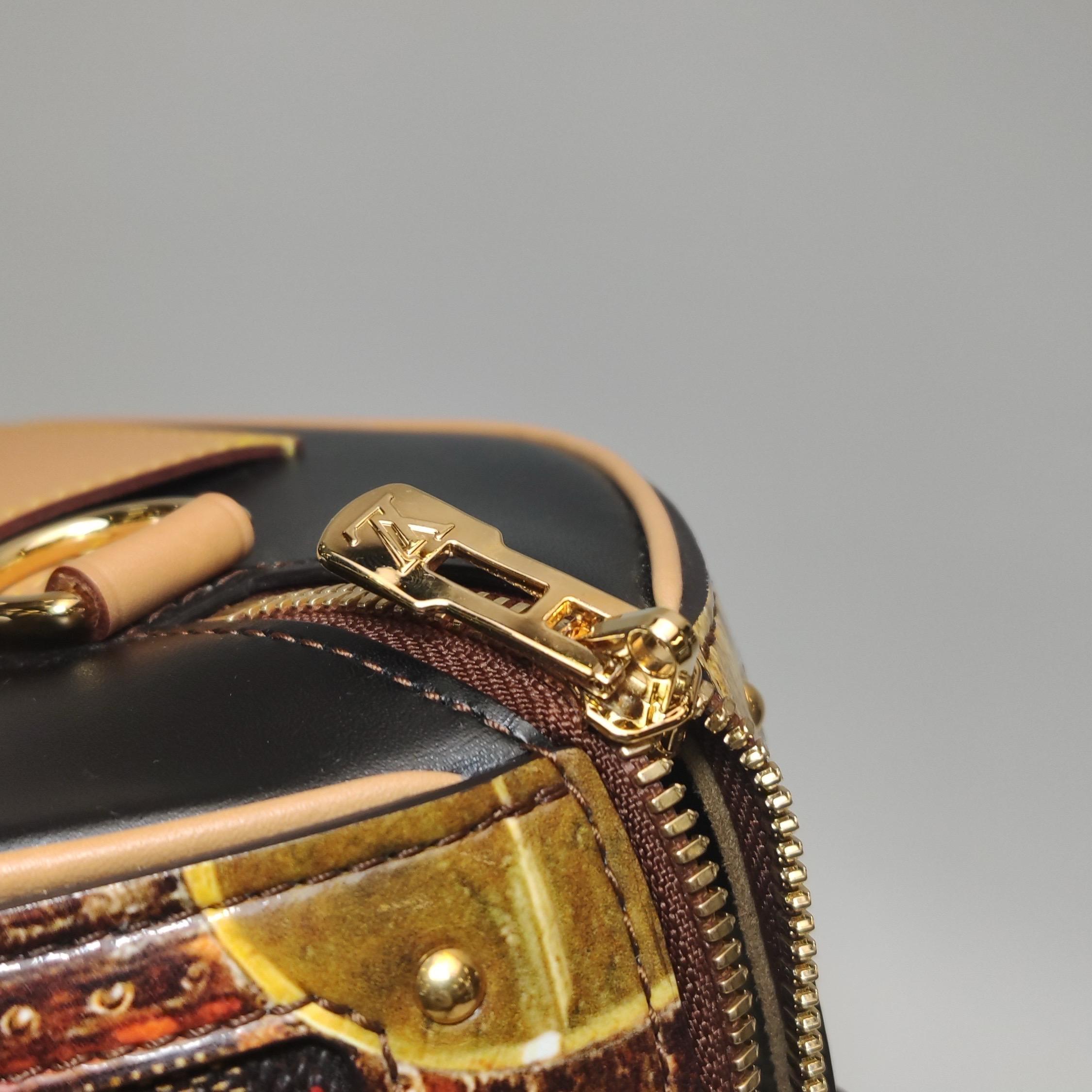 Louis Vuitton Speedy 25 Bandouliere Damier Ebene Time Trunk Brown Multicolor For Sale 4
