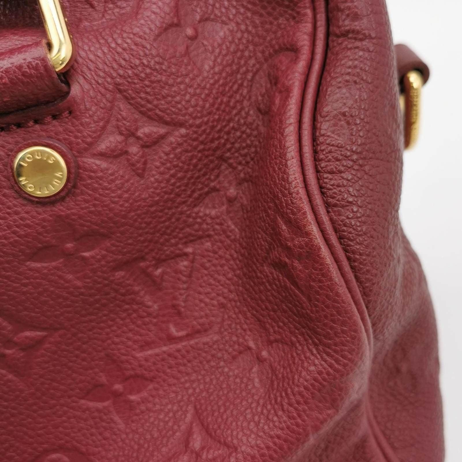 Louis Vuitton Speedy 25 Bandouliere Empreinte Leather Burgundy For Sale 5
