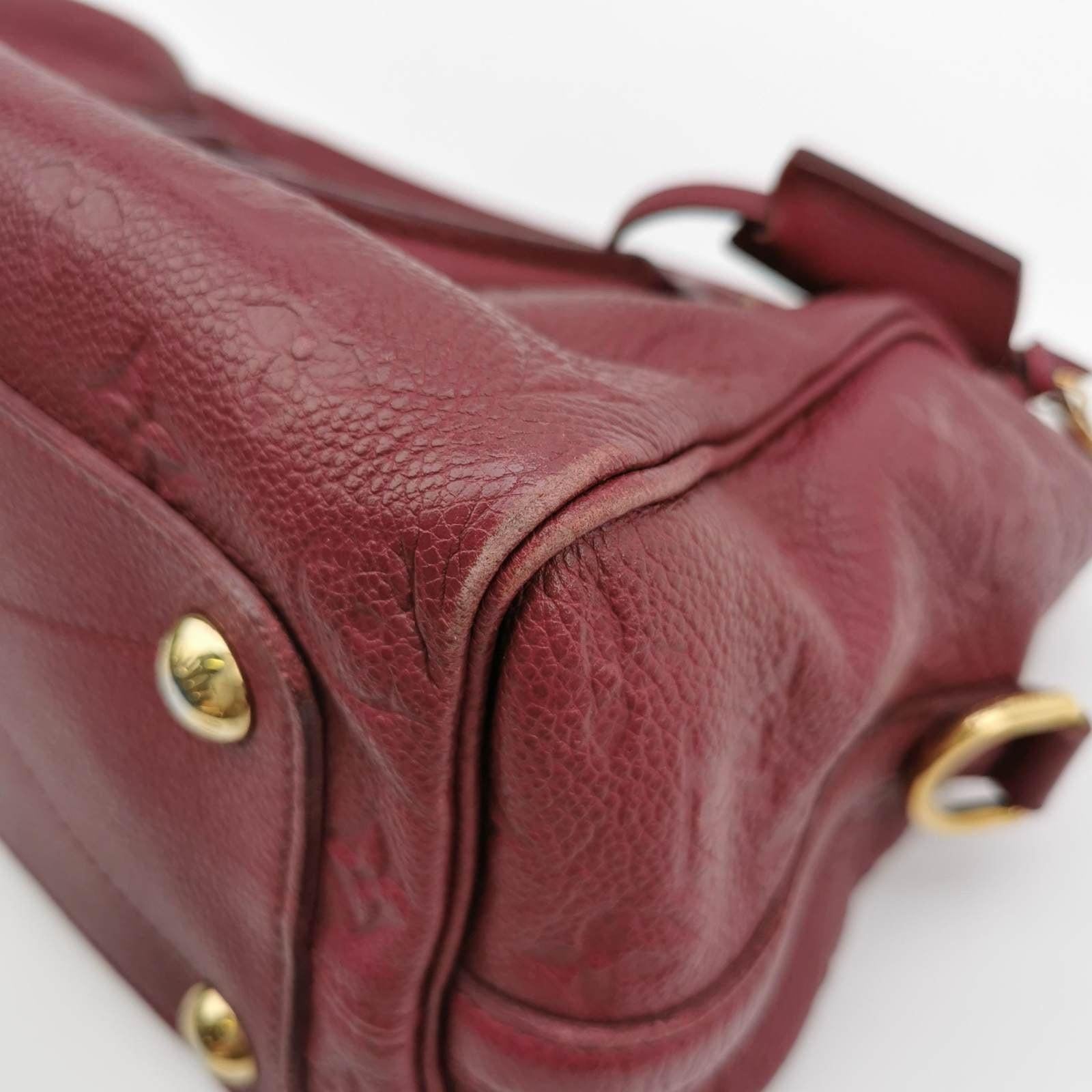 Louis Vuitton Speedy 25 Bandouliere Empreinte Leather Burgundy For Sale 6