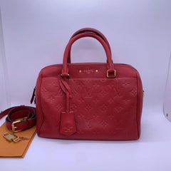 Louis Vuitton Speedy 25 Bandouliere Red Leather Crossbody Shoulder Bag
