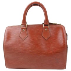 Used Louis Vuitton Speedy 25 Boston Pm 869716 Brown Leather Satchel