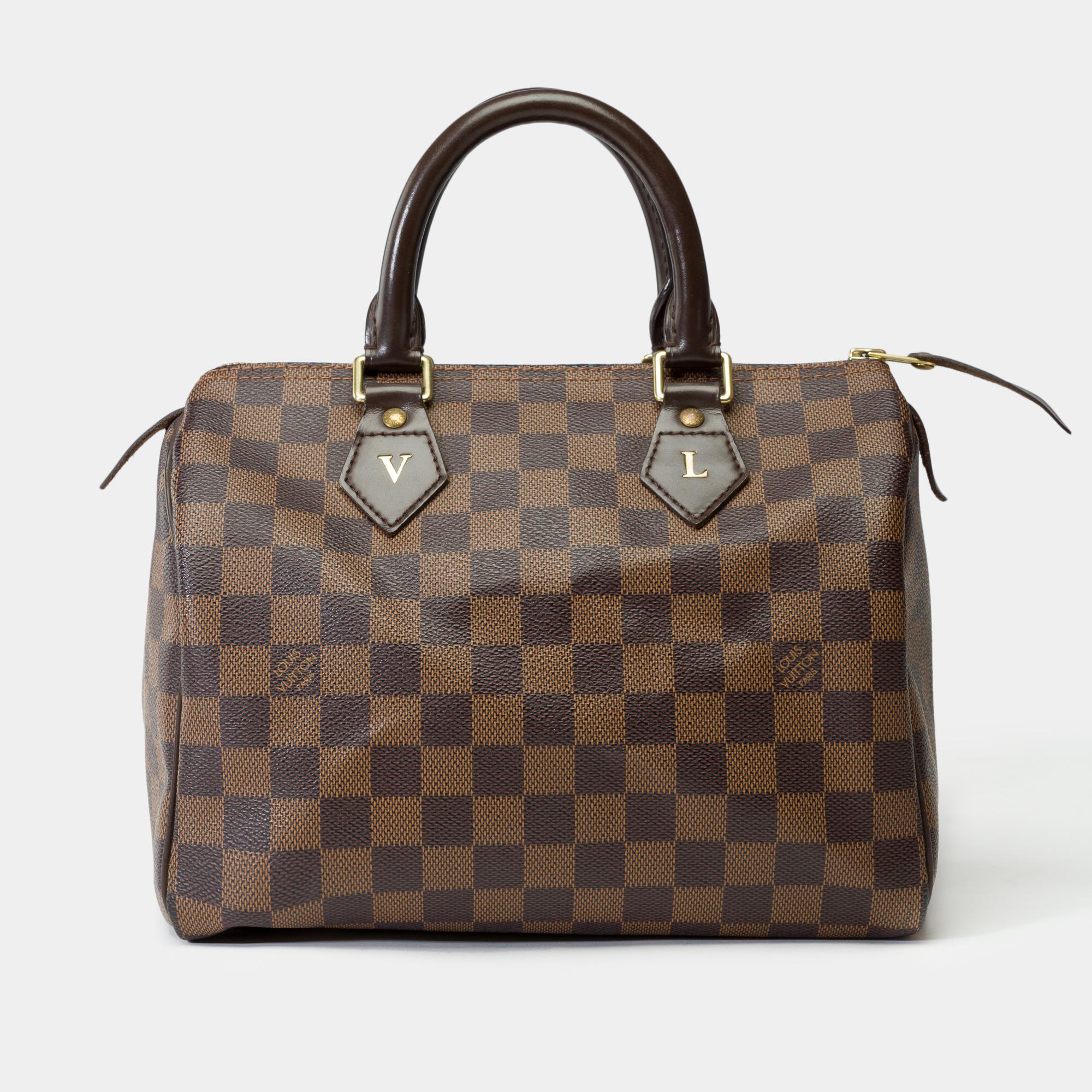 Louis Vuitton Speedy 25 braun karierte Canvas Handtasche, GHW (Braun)