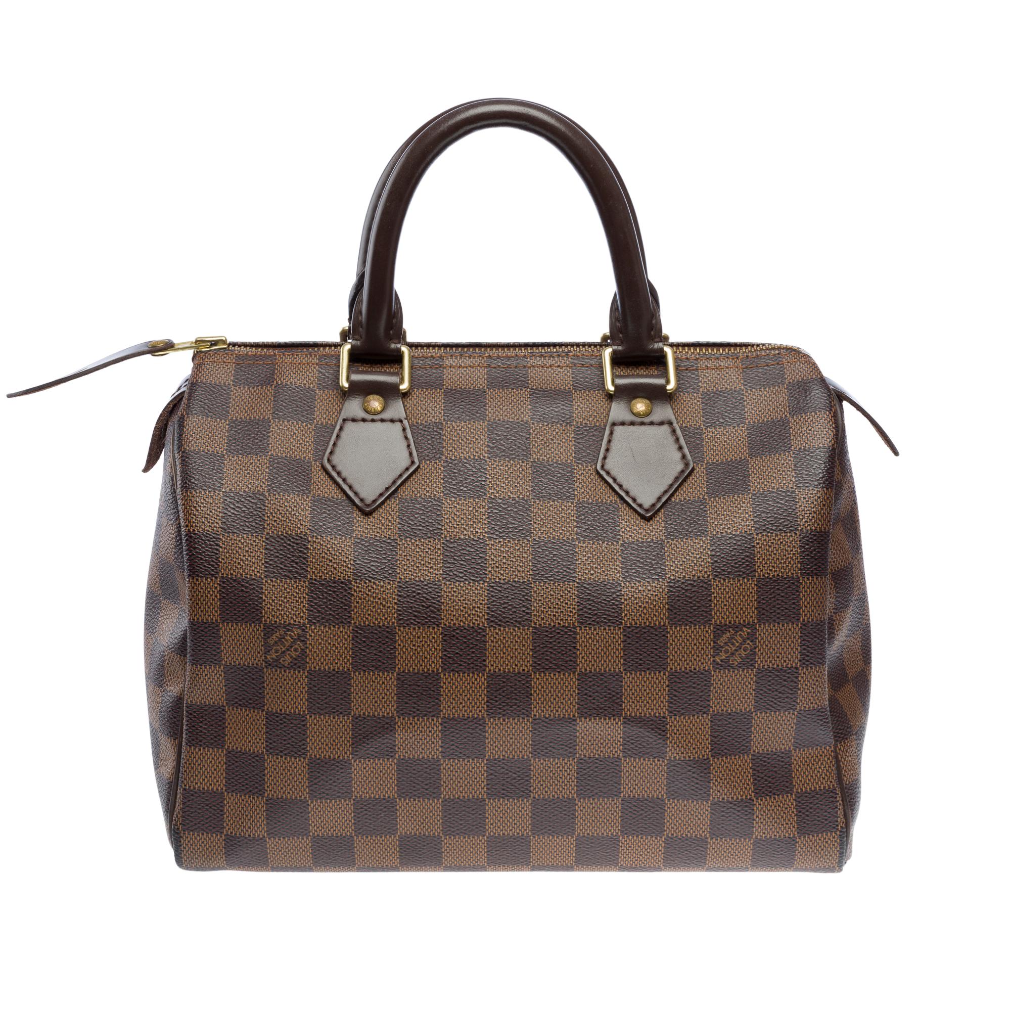 Louis Vuitton Speedy 25 braun karierte Canvas Handtasche, GHW für Damen oder Herren