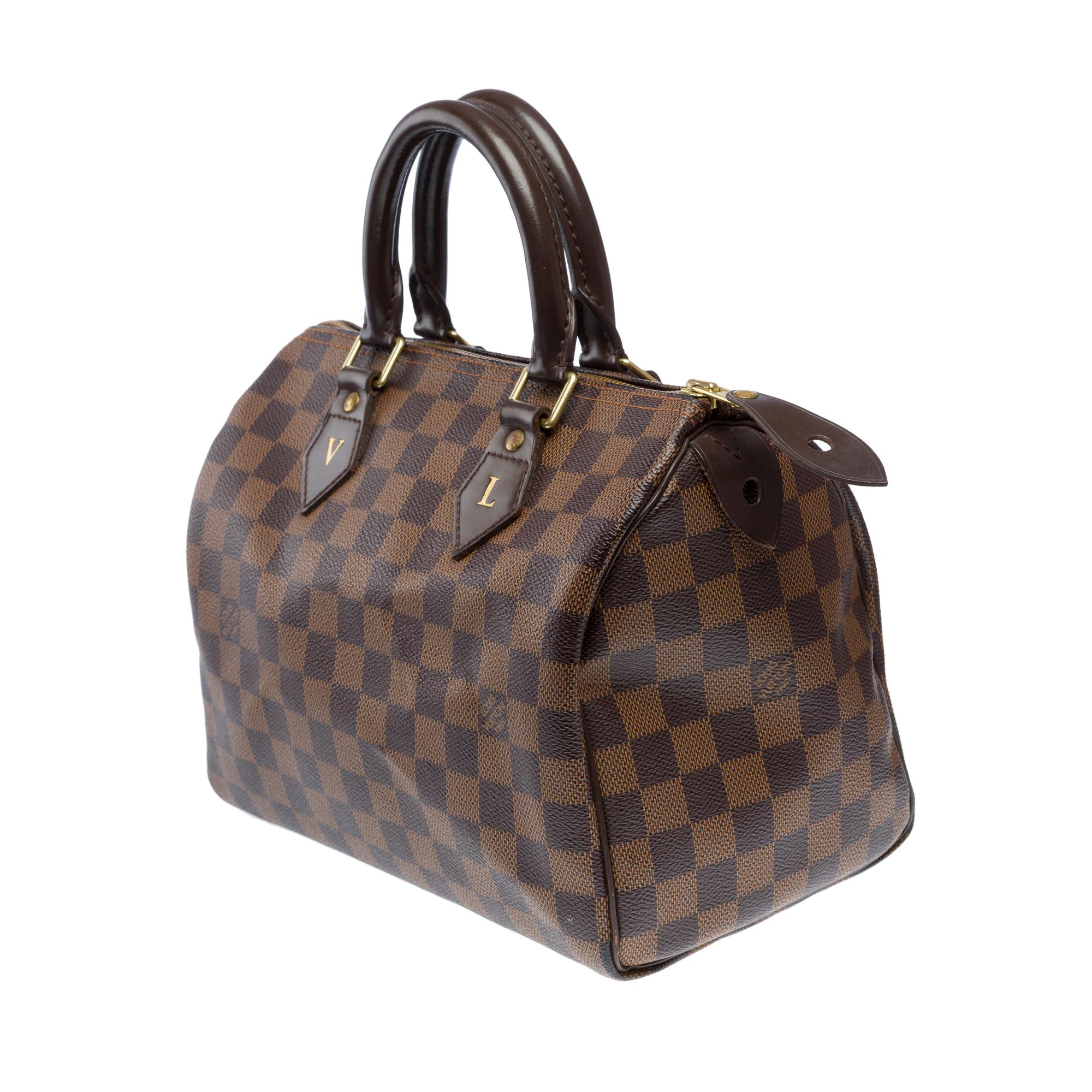 Louis Vuitton Speedy 25 braun karierte Canvas Handtasche, GHW 1