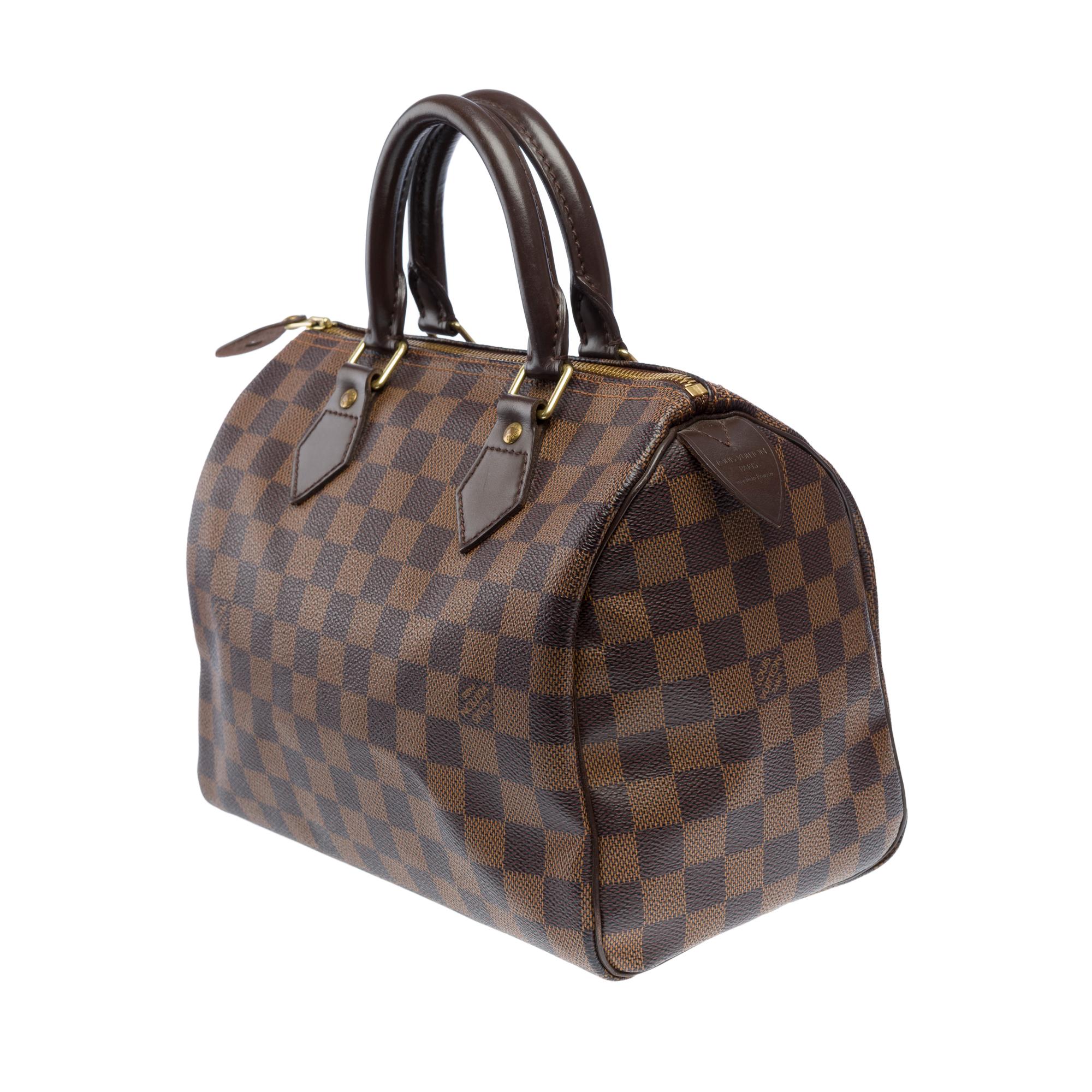 Louis Vuitton Speedy 25 braun karierte Canvas Handtasche, GHW 2