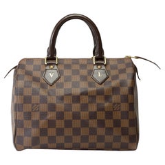 Louis Vuitton Speedy 25 brown checkered canvas handbag, GHW