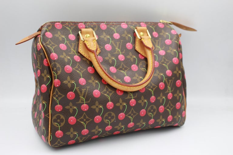 still obsessed with this Louis Vuitton Murakami Cherry Speedy 25 bag,  spotted on Kylie a few years ago! @vintagebonbon has one for sale! 😍🍒✨