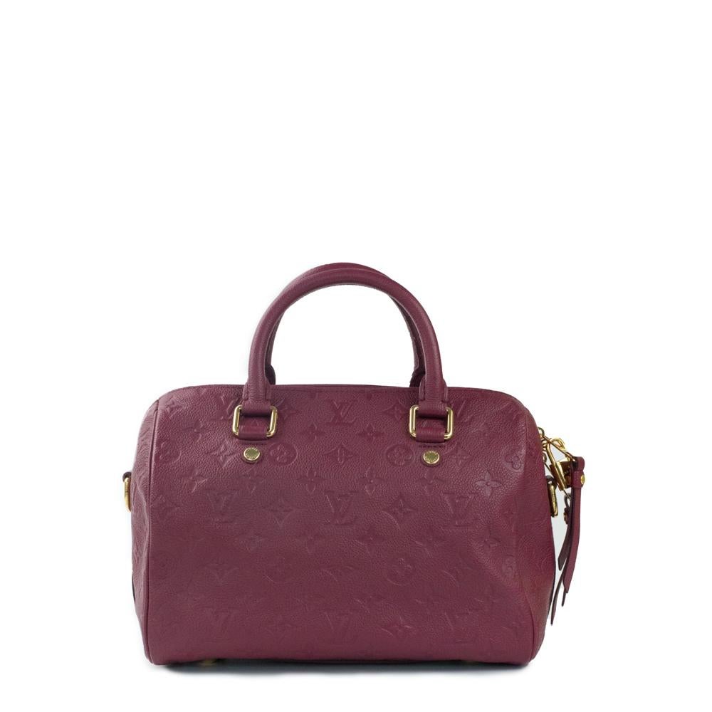 Brown Louis Vuitton, Speedy 25 in burgundy leather