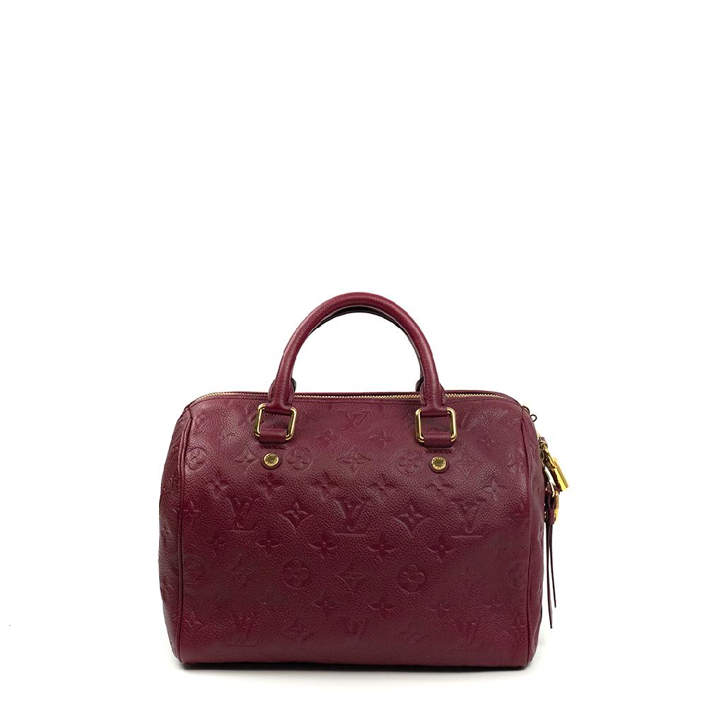 LOUIS VUITTON, Speedy 25 aus burgunderrotem Leder (Braun) im Angebot