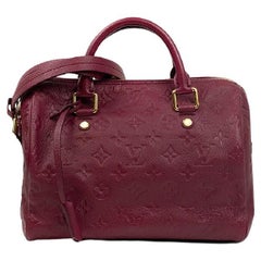 LOUIS VUITTON, Speedy 25 aus burgunderrotem Leder