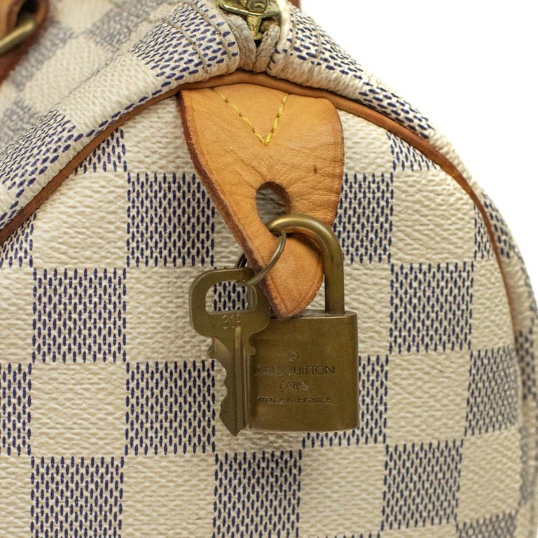 LOUIS VUITTON, Speedy Damier in white canvas For Sale at 1stDibs