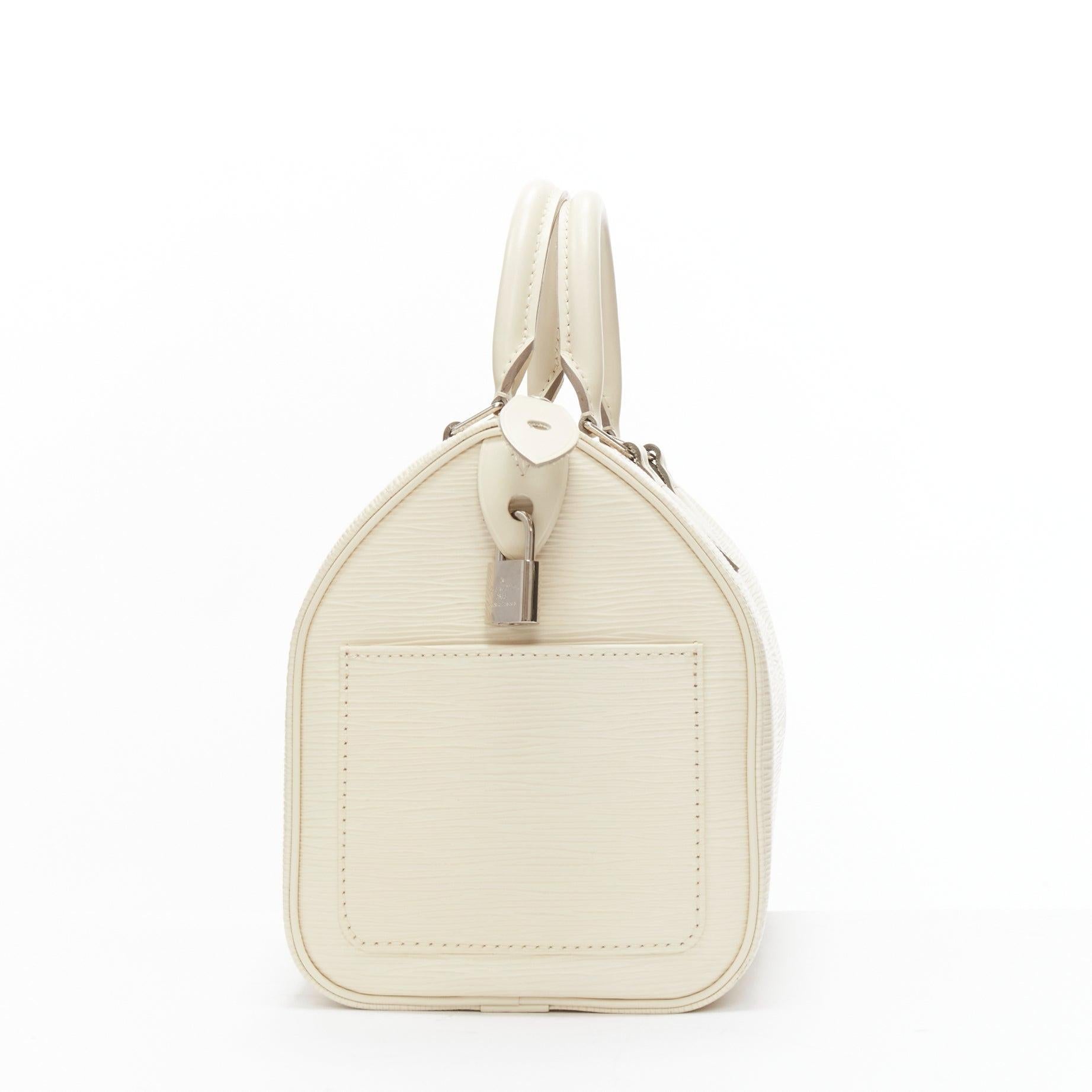 Women's LOUIS VUITTON Speedy 25 ivory Epi leather top handle satchel bag