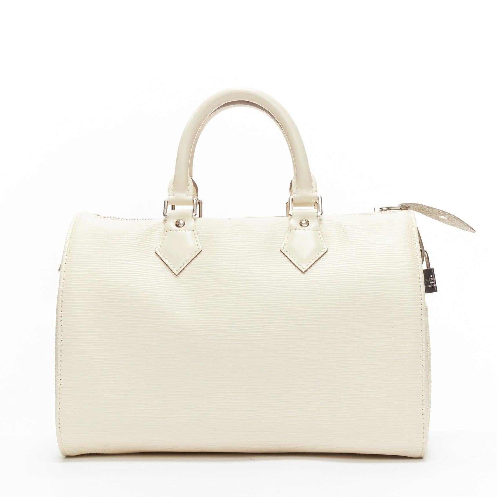 LOUIS VUITTON Speedy 25 ivory Epi leather top handle satchel bag 1
