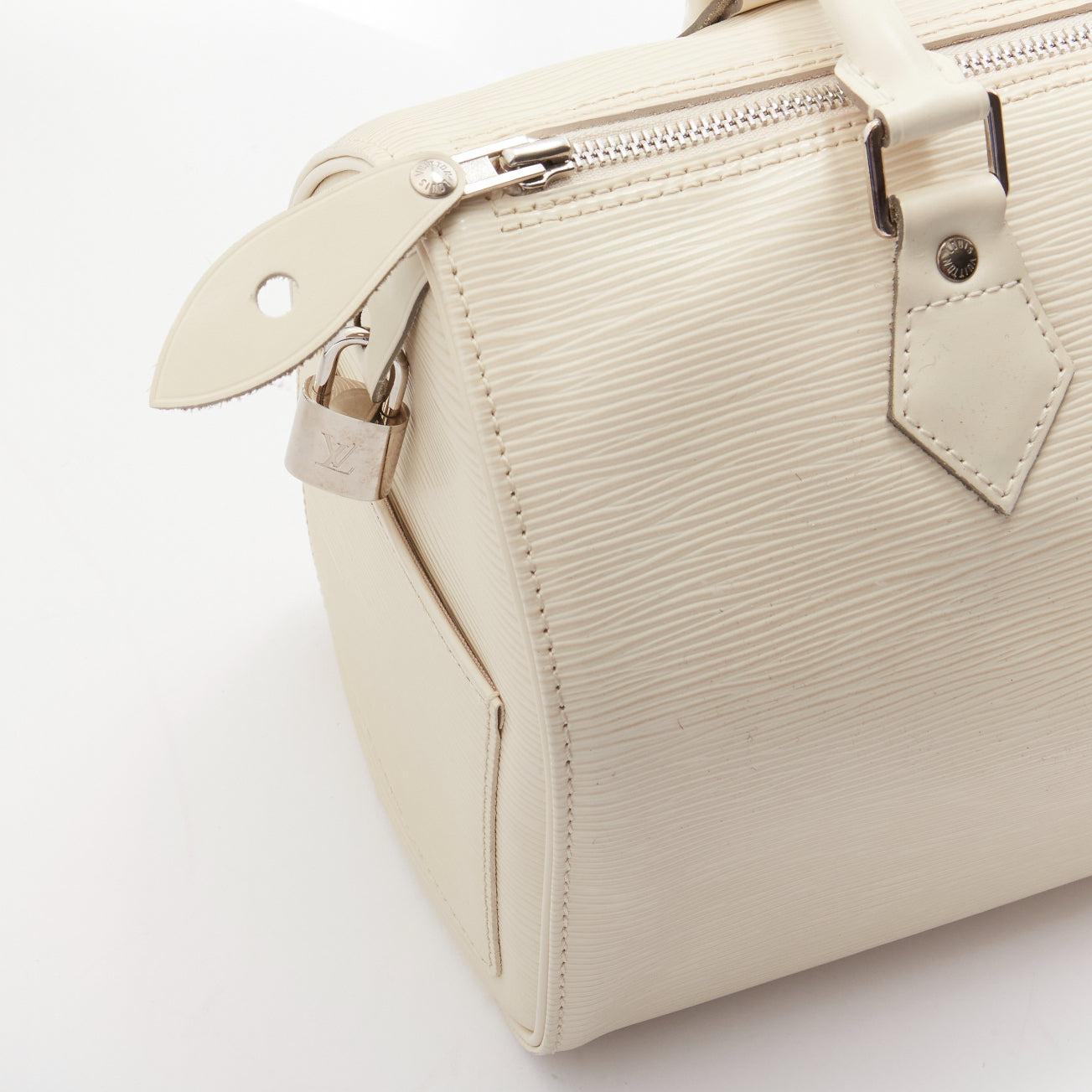LOUIS VUITTON Speedy 25 ivory Epi leather top handle satchel bag 4